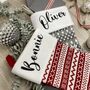 Personalised Grey Fairisle Christmas Stocking, thumbnail 11 of 11