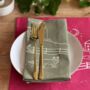 Winter Fox Linen Napkins Set Of Two, thumbnail 7 of 7