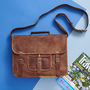 Classic Leather Laptop Bag With Handle And Pocket, thumbnail 3 of 8