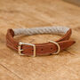 Natural British Wool Rope And Leather Dog Collar, thumbnail 1 of 7