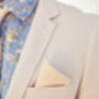 Mens Beige Gingham Print Pocket Square, thumbnail 9 of 12