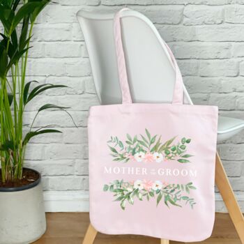Bridal Party Pink Floral Wedding Tote Bag, 4 of 6