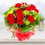 Red Roses And Blooms Hand Tied Flower Bouquet, thumbnail 1 of 2