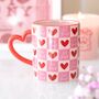 Love Yourself Checkered Mug With Heart Handle, thumbnail 1 of 2