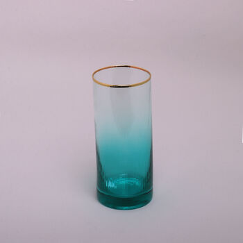 G Decor Set Of Four Ocean Ribbed Ombre Tumbler Glasses, 5 of 5