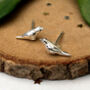 Sterling Silver Good Luck Robin Bird Earrings, thumbnail 2 of 12