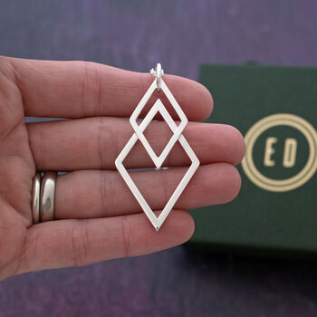 Geometric Diamond Shaped Necklace, 9 of 10