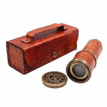 Brass Marine Dollond London Telescope With Leather Case, 6 of 8