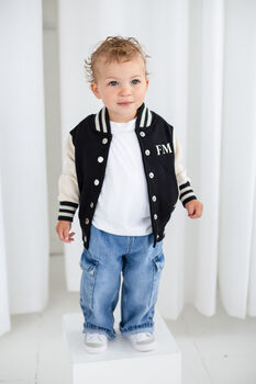 Personalised Embroidered Initials Mini Me Bomber Jacket, 2 of 9
