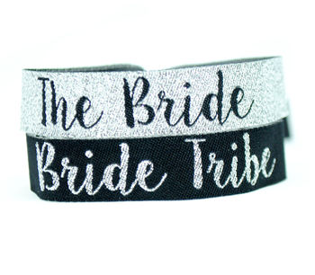 Bride Tribe Silver/Black Hen Party Wristband Favours, 2 of 12