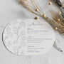 Blue Floral Wedding Menu, thumbnail 1 of 4