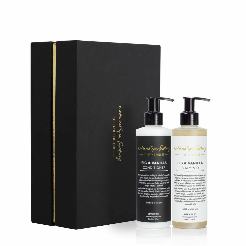 Fig And Vanilla Shampoo And Conditioner Gift Set By Natural Spa Factory