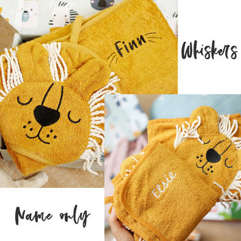 Personalised Animals Hooded Cotton Towel, 2 of 12