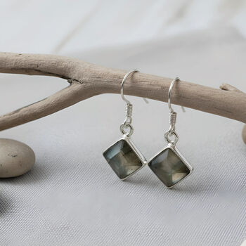 Handmade Sterling Silver Labradorite Drop Earrings, 2 of 4
