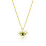 Emerald Eye Evil Eye Sterling Silver Necklace, thumbnail 1 of 4