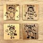 Engraved Coasters With Child's Drawing, thumbnail 5 of 10