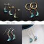 Labradorite Crescent Moon Threader Earrings, thumbnail 4 of 9