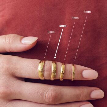 Classic 9ct Yellow Gold D Shape Wedding Band Ring 4mm, 4 of 4