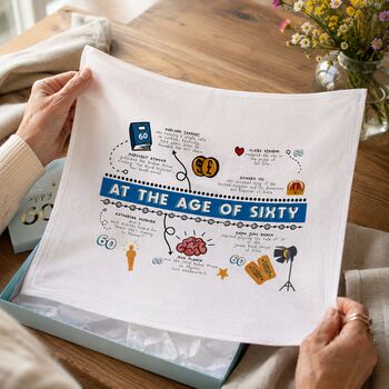 Personalised 60th Birthday Pair Of Handkerchiefs Gift, 2 of 11