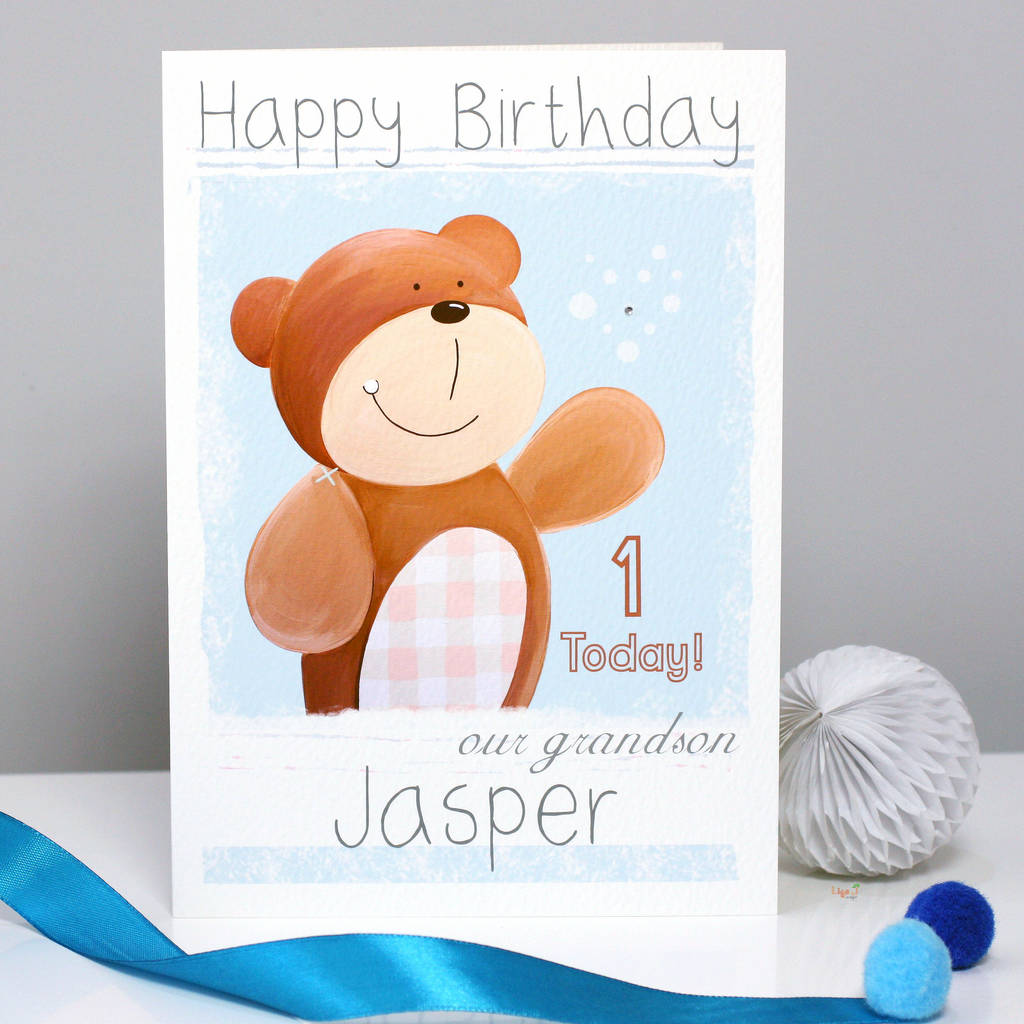 Personalised Bear Relation Birthday Card By Liza J Design 