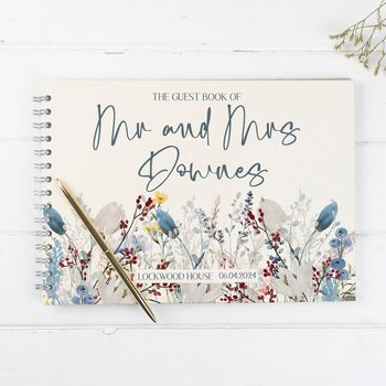 Winter Wildflowers Wedding Reception Guest Book, 3 of 3