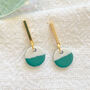 Monica Forest Green Polymer Clay Earrings, thumbnail 2 of 5