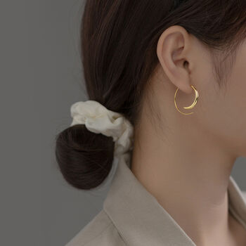 Sterling Silver Spiral Hoop Earrings, 3 of 5