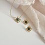 18k Gold Sunburst Australian Green Blue Opal Necklace And Stud Earrings Set, thumbnail 1 of 12