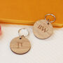 Monogram Personalised Wooden Keyring, thumbnail 2 of 5
