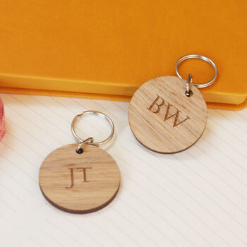 Monogram Personalised Wooden Keyring, 2 of 5