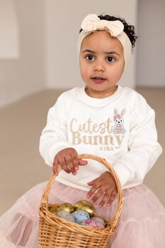 Easter Cutest Bunny Embroidered Personalised Sweatshirt, 3 of 6