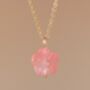 Carved Botan Cherry Quartz Necklace, thumbnail 7 of 9