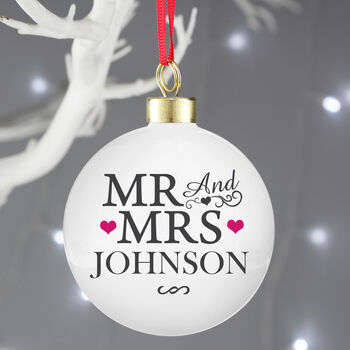 Personalised Mr And Mrs Bauble, 2 of 3