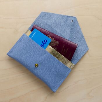 Personalised Envelope Leather Passport Case, 5 of 12