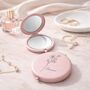 Personalised Engraved Pink Flower Pocket Mirror, thumbnail 1 of 4