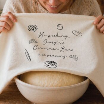 Personalised No Peeking Daddy's Sourdough Tea Towel, 3 of 5