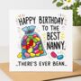 Best Nanny Jelly Bean Birthday Card, thumbnail 1 of 2