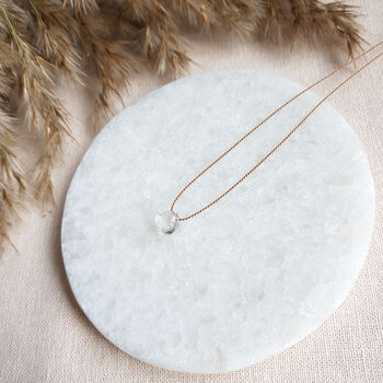 Minimalist Crystal Quartz Gemstone Silk Cord Necklace, 4 of 6