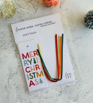 Christmas Gift Tags 'Colour Pop' Set Of Five, 4 of 4