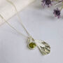 August Birthflower Birthstone Sterling Silver Necklace, thumbnail 5 of 10