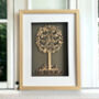 Personalised A4 Mdf Floral Family Tree Optional Style, Frame And Colours, thumbnail 3 of 6