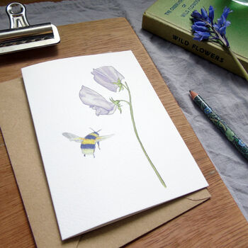 Sweet Pea And Bee Any Occasion Greetings Card, 8 of 8