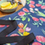 Navy Blue Floral Tulip Kitchen Apron, thumbnail 4 of 6