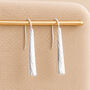 Sterling Silver Plated Textured Bar Drop Earrings, thumbnail 1 of 8