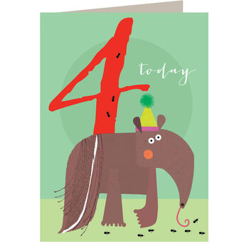 Anteater 4th Birthday Card, 2 of 5