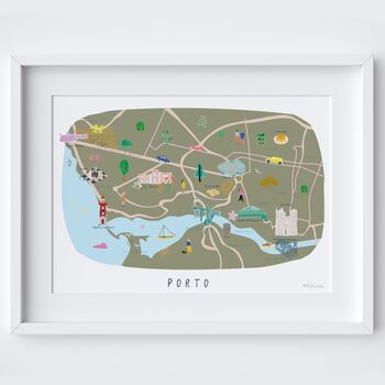 Map Of Porto Illustration Portugal Art Print, 2 of 2