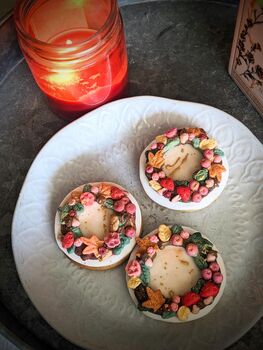 Personalised Autumn Wreath Hand Iced Letterbox Biscuits, 2 of 9