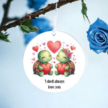 Personalised Turtle Hearts Love Decoration, 2 of 2