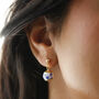 Blue Willow Stud Drop Earrings In Gold Plating, thumbnail 1 of 3