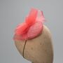 Coral Fascinator Cocktail Hat ' Candace', thumbnail 2 of 8